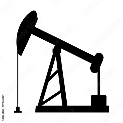 Silhouette of Oil Pump Jack Symbolizing Energy Production and Fossil Fuels