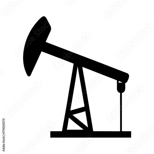 Silhouette of an oil pump jack symbolizing energy extraction and industry