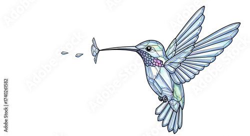 Geometric Hummingbird Art: Modern Illustration with Unique Polygonal Design