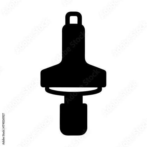 Black silhouette of insulator utilized in high voltage power transmission