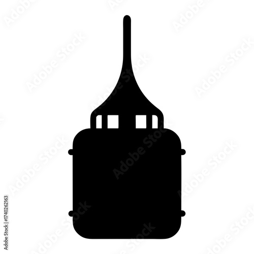 Silhouette illustration of a traditional Middle Eastern or Islamic lamp