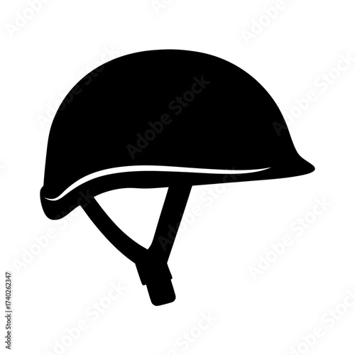 Protective helmet in solid black for safety in various activities