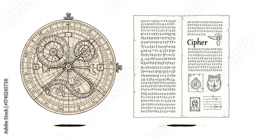 Mysterious Cipher: Unraveling Secrets of an Ancient Astrolabe and Encrypted Text