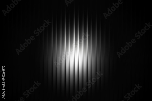 Abstract black background with dramatic vertical white light stripes creating a futuristic and modern elegant design
