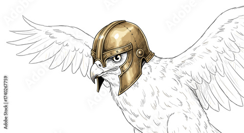Majestic Falcon Warrior: An Illustration of Strength and Nobility