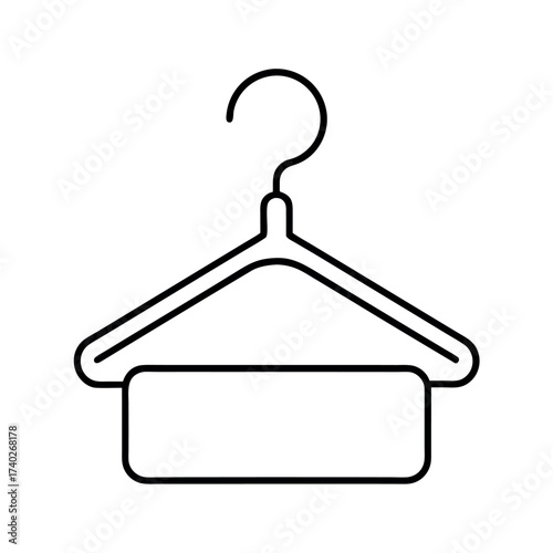 Towel Hanger Outline Line Art Vector