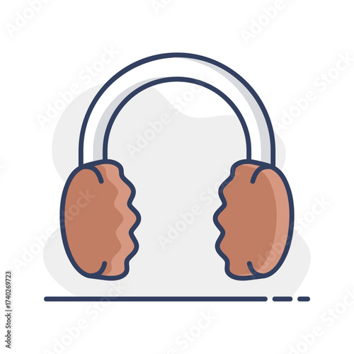 Winter headphones earmuffs vector isolated icon