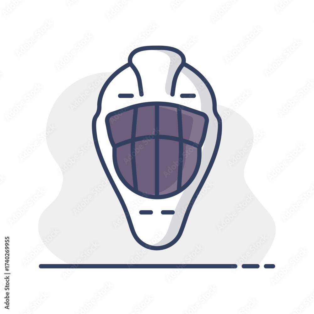 Fototapeta premium Goalie helmet vector isolated icon. Winter sign