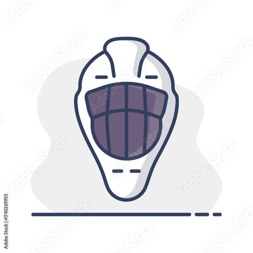 Goalie helmet vector isolated icon. Winter sign