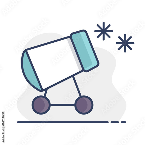 Snow cannon vector isolated icon. Winter sign