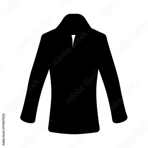 Elegant black silhouette of a formal buttondown long sleeve shirt