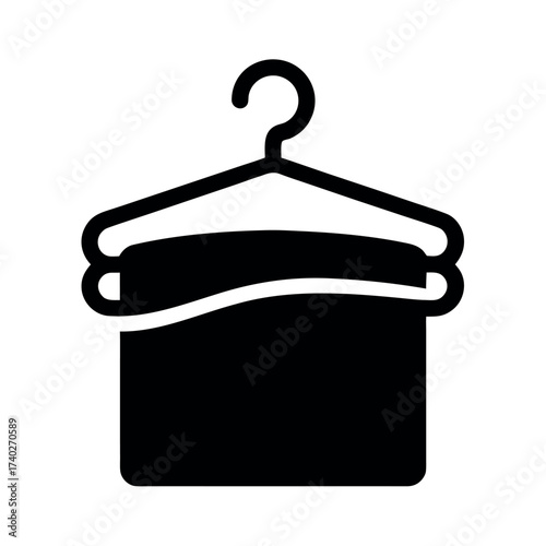 Towel Hanger Black Silhouette Vector
