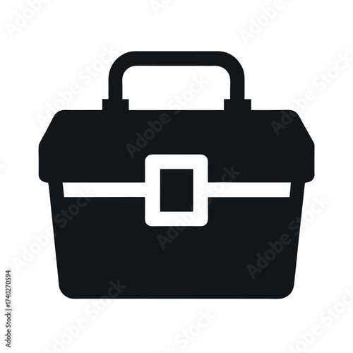 Toolbox Black Silhouette Vector
