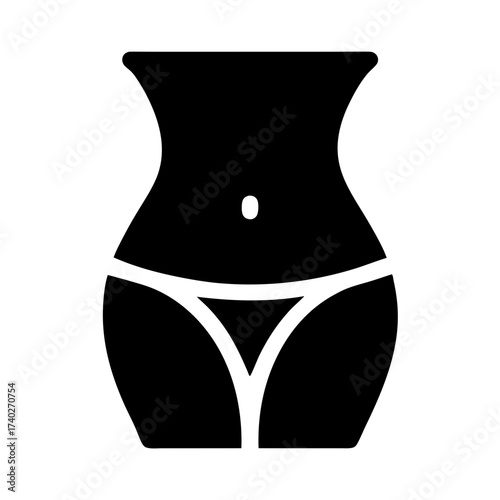 Silhouette of a woman's body with an hourglass figure in black color