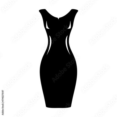 Elegant Black Silhouette of a Classic Amphora Vase with Curvaceous Form