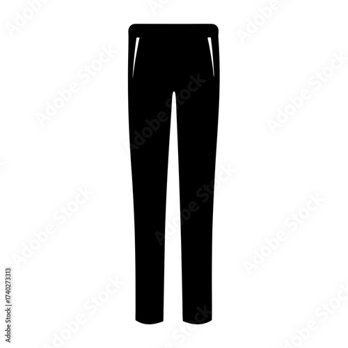 Solid black pair of pants silhouette with side pocket detail clothing apparel