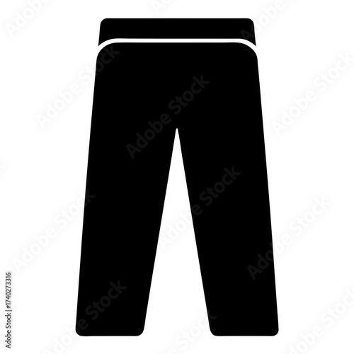 Black pants icon, representing a comfortable garment and everyday style choice