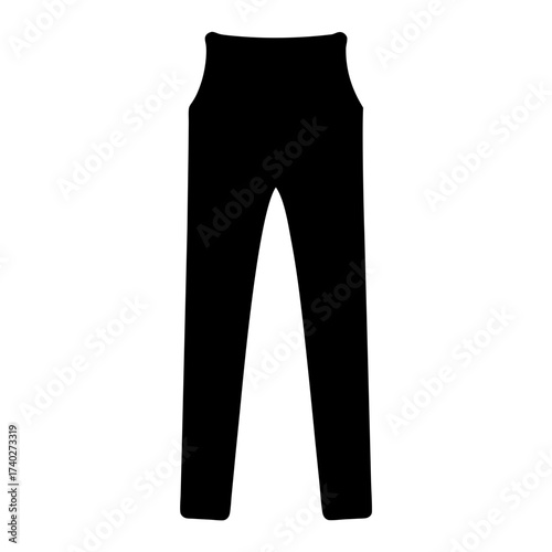 Simple Black Leggings or Pants Silhouette for Fashion Illustration or Design Resource