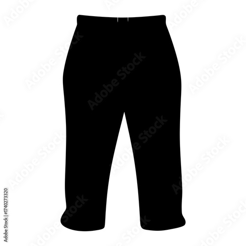 Black silhouette of wide leg pants, simple and minimalistic design art