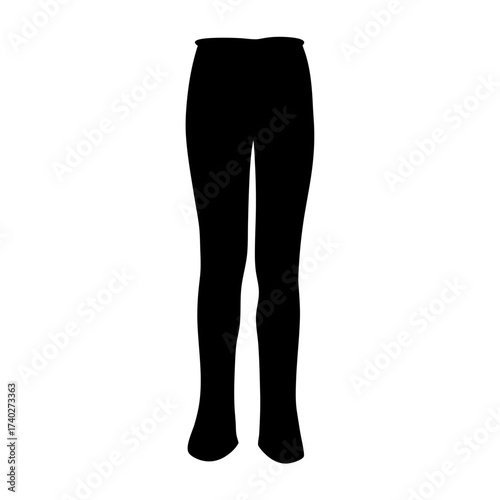 Black silhouette of legging or pants for design element or template