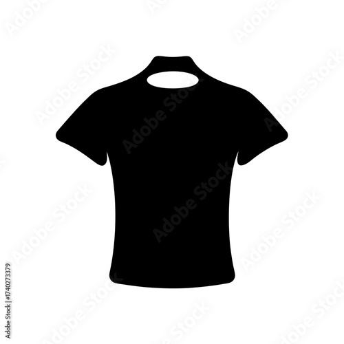 Modern and stylish black tshirt with unique neckline illustration design