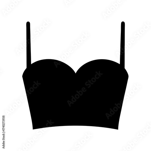 Elegant Strapped Top Silhouette, Fashionable and Stylish Apparel Design Element