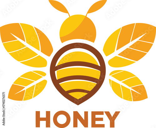 Bee and Honey Logo Design insect apiary