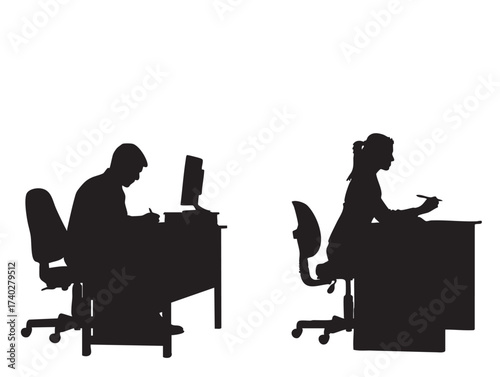 Office Chair Silhouette on White Background for Corporate Design Needs