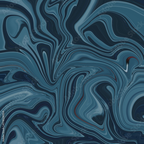 Deep blue marble swirl pattern featuring flowing liquid textures and elegant abstract curves, ideal for modern design or fashion backgrounds. Golden keywords: abstract, swirl, marble, texture, blue.
