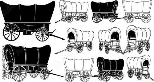Covered wagon , Wagon, Covered wagon silhouette, Wagon silhouette, Wagon vector, Wagon clipart, Covered wagon vector, Covered wagon clipart
