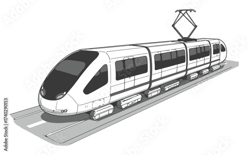 Futuristic Public Transport Vector Illustration