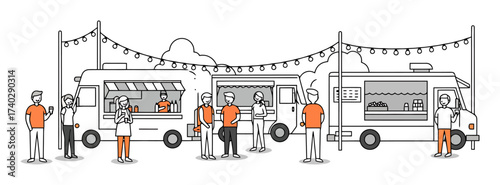 Neighborhood Block Party Vector Illustration