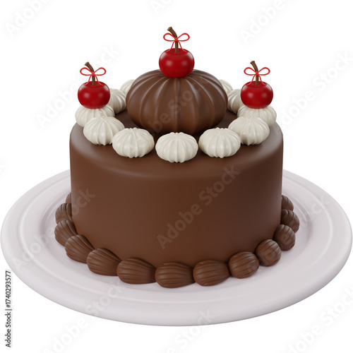 3D Render of Birthday Cake 