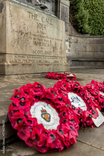 Scottish American Memorial on Princess Street in honor of Remembrance Day on November 11th (also called poppy day)	