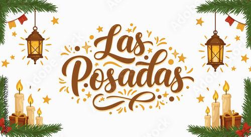 Las Posadas celebration design with lanterns and festive decor  