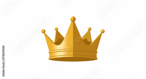 Golden crown royal king queen tiara, luxury jewelry vector illustration icon. Monarch clipart symbol isolated