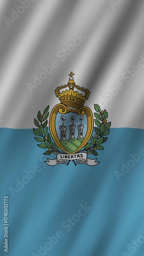 Flag of San Marino waving proudly on its national day celebration