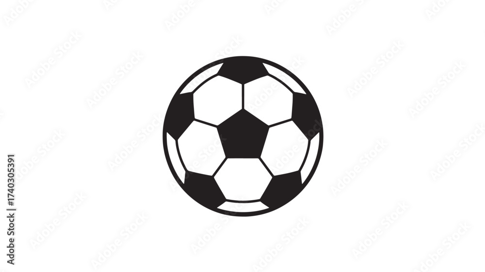 Fototapeta premium Soccer ball icon simple flat vector illustration Isolated on White Background for sports design and app development