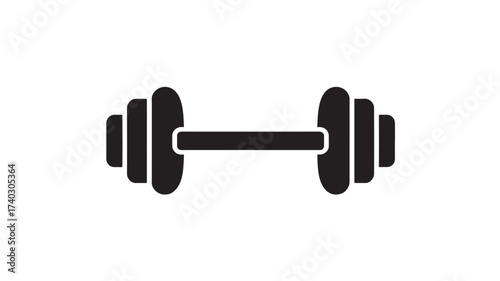 Dumbbell vector icon simple flat glyph illustration for fitness and exercise Isolated on White Background