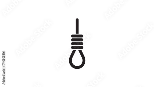 Simple gallows icon vector illustration of a noose Isolated on White Background