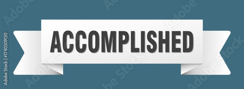 accomplished ribbon isolated on transparent background. accomplished ribbon