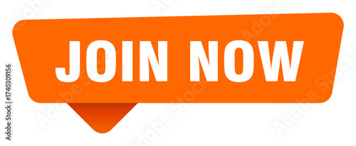 join now sticker. join now orange sign isolated on transpatent background