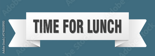 time for lunch ribbon isolated on transparent background. time for lunch ribbon