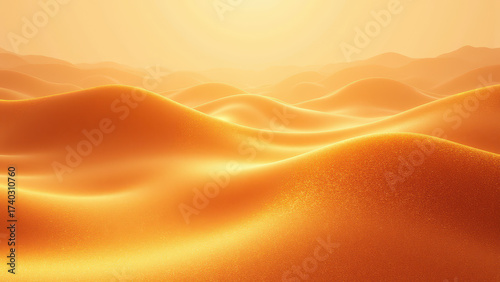 Fototapeta Naklejka Na Ścianę i Meble -  Golden sand dunes glowing under warm sunlight
