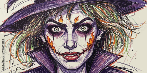 Enchanting Witch Portrait A Mystical and Alluring Close-Up