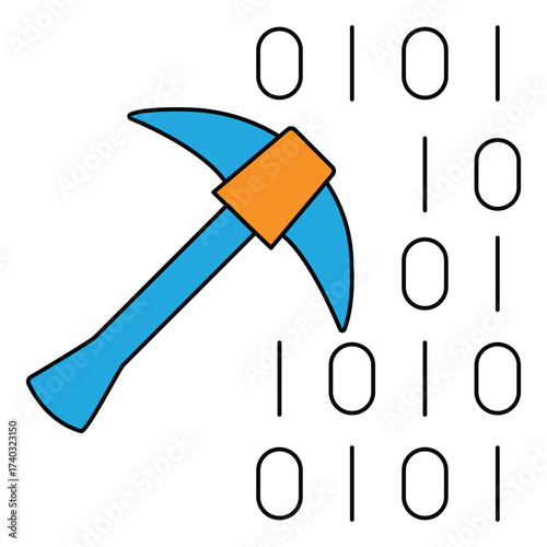 Machine Learning Data Mining Vector Icon Illustration
