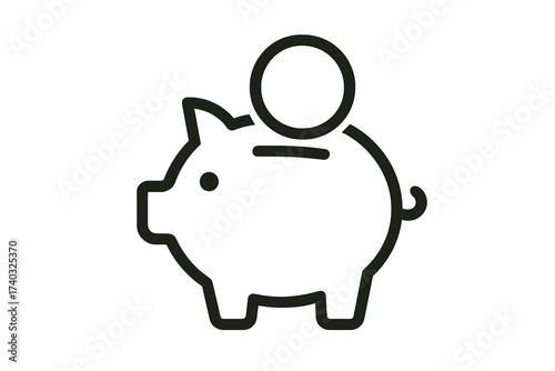 Piggy bank with coin representing savings and concept of Giving Tuesday  