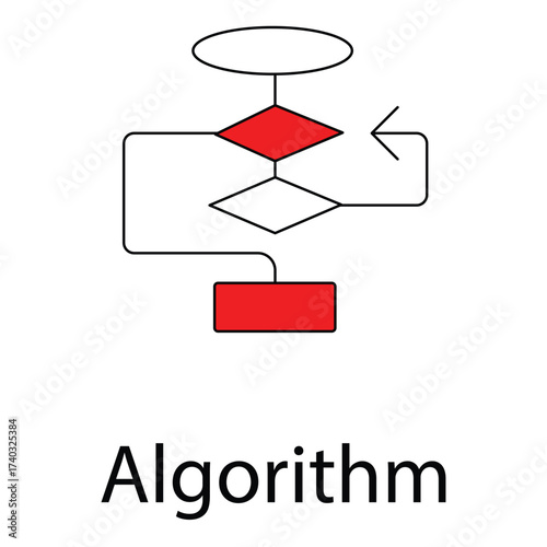 Neural Network Algorithm Computing Logic Vector Icon