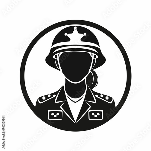 Set of female or woman soldier silhouette vector icon on white background, person in the battle, army, military people bundle concept.