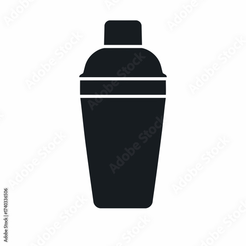 Black and white illustration of a cocktail shaker, perfect for mixing drinks.